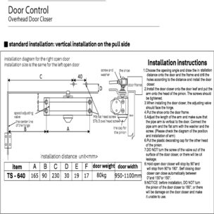 Hydraulic Enox TS640 en 2 Overhead Door Closer3