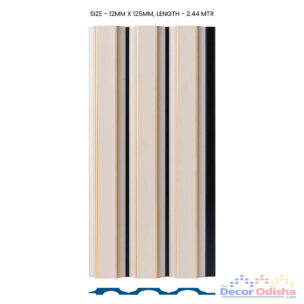 Glica GL-124 Interior Louver (12mm x 125mm, Length 2.44m): Elegant and functional louver with a white and gold design.