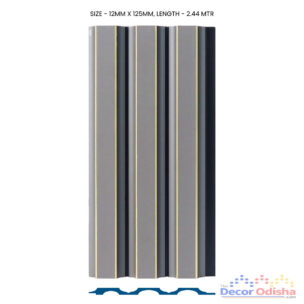 Glica GL-128 Interior Louver (12mm x 125mm, Length 2.44m): Elegant and functional louver with a dark grey and gold design.