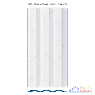 Glica GL-133 Interior Louver (12mm x 125mm, Length 2.44m): Elegant and functional louver with a white marble pattern