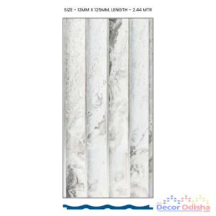 Glica GL-195 Interior Louver (12mm x 125mm, Length 2.44m): Elegant and functional louver with a white and grey marble pattern.